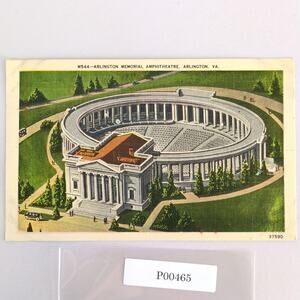 Arlington Memorial Amphitheatre Virginia 1940s Linen Postcard VA PC 1948
